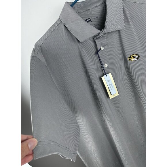 Onward Reserve Mens L Mizzou Tigers White Blue  Stripe Polo Shirt New Missouri - Picture 6 of 11